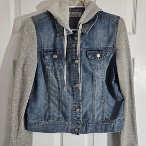 SO Junior Large Hooded Y2k Denim Lightwwight Jacket.